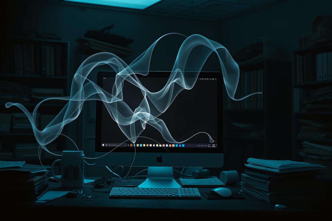 A dimly lit office interior, with an open Adobe application window on a computer screen. Eerie, ethereal apparitions emerge from the screen, their translucent forms undulating and intertwining, casting an otherworldly glow across the desk. The scene is bathed in a cool, blue-tinted light, creating an unsettling atmosphere. In the background, shelves of dusty books and files hint at the forgotten and neglected nature of the space. The focus is on the uncanny, supernatural phenomena emanating from the digital realm, reflecting the challenges of missing fonts and their haunting presence in Adobe workflows. A dimly lit office interior, with an open Adobe application window on a computer screen. Eerie, ethereal apparitions emerge from the screen, their translucent forms undulating and intertwining, casting an otherworldly glow across the desk. The scene is bathed in a cool, blue-tinted light, creating an unsettling atmosphere. In the background, shelves of dusty books and files hint at the forgotten and neglected nature of the space. The focus is on the uncanny, supernatural phenomena emanating from the digital realm, reflecting the challenges of missing fonts and their haunting presence in Adobe workflows.