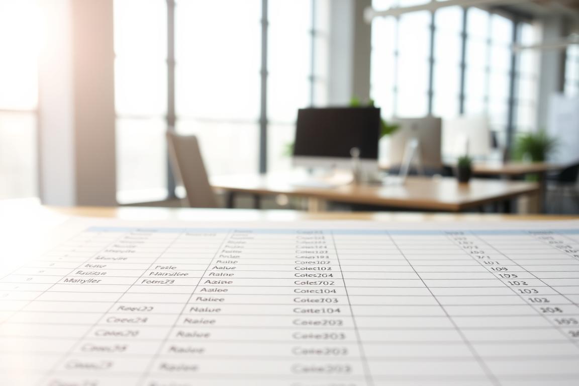 A meticulously organized spreadsheet with precise column headers, illuminated by soft natural lighting filtering through large windows. The workspace has a serene, professional atmosphere, with a modern, minimalist aesthetic. The foreground features the corrected column headers, perfectly aligned and clearly legible. In the middle ground, the spreadsheet data is neatly arranged, showcasing the importance of maintaining proper column structure. The background hints at a productive, technology-driven office environment. The overall scene conveys a sense of efficiency, attention to detail, and the satisfaction of resolving a common Excel organizational challenge. A meticulously organized spreadsheet with precise column headers, illuminated by soft natural lighting filtering through large windows. The workspace has a serene, professional atmosphere, with a modern, minimalist aesthetic. The foreground features the corrected column headers, perfectly aligned and clearly legible. In the middle ground, the spreadsheet data is neatly arranged, showcasing the importance of maintaining proper column structure. The background hints at a productive, technology-driven office environment. The overall scene conveys a sense of efficiency, attention to detail, and the satisfaction of resolving a common Excel organizational challenge.