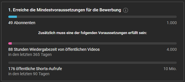 Bedingungen vom YouTube-Partnerprogramm