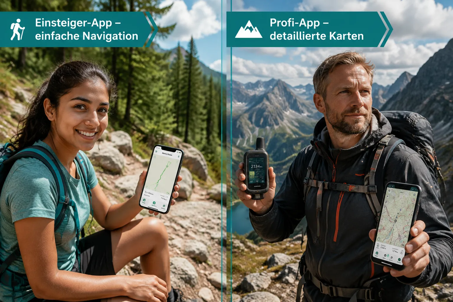 Beste Wander-App für Anfänger vs. erfahrene Wanderer