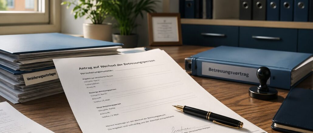 Betreuerwechsel: Versicherung-Vorlage