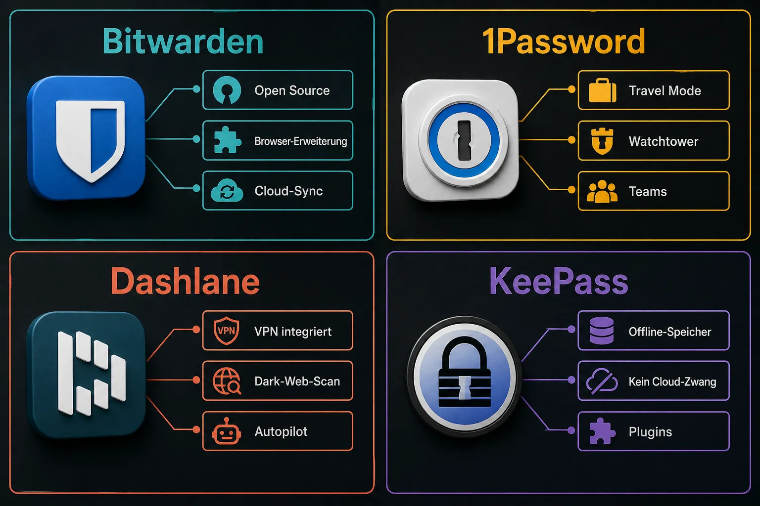 Bitwarden vs. 1Password vs. Dashlane: Die besten Passwort-Generatoren 2026 im Vergleich