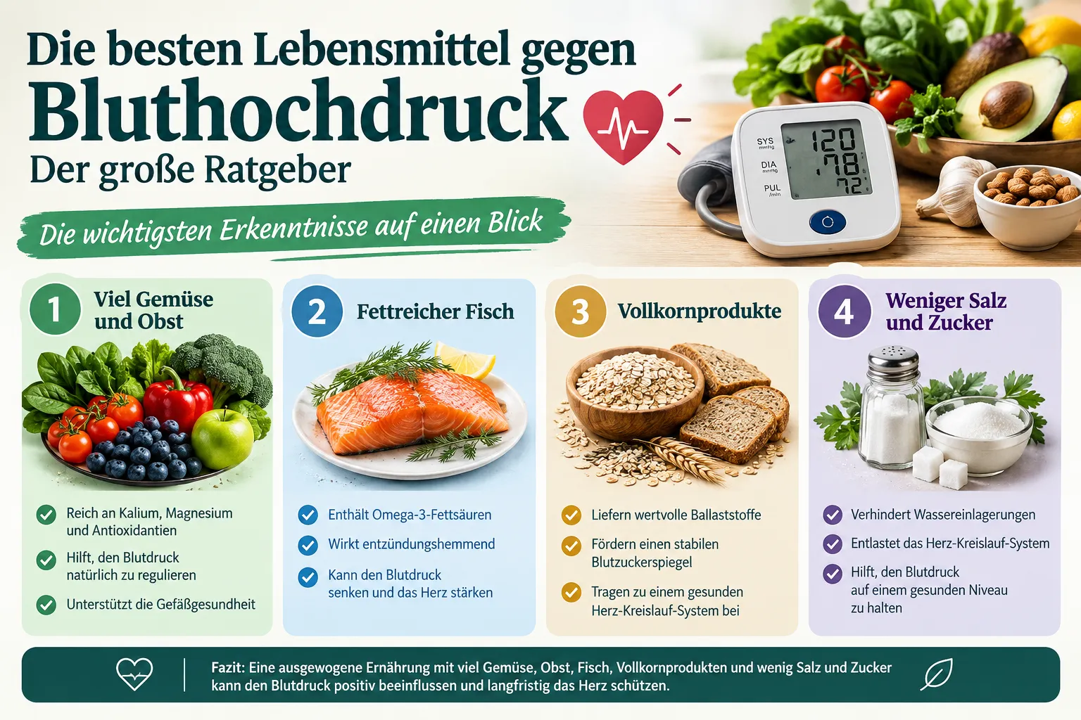 Die besten Lebensmittel gegen Bluthochdruck 2 Bluthochdruck-Ernährung für Anfänger: Die besten Lebensmittel gegen Bluthochdruck richtig einsetzen