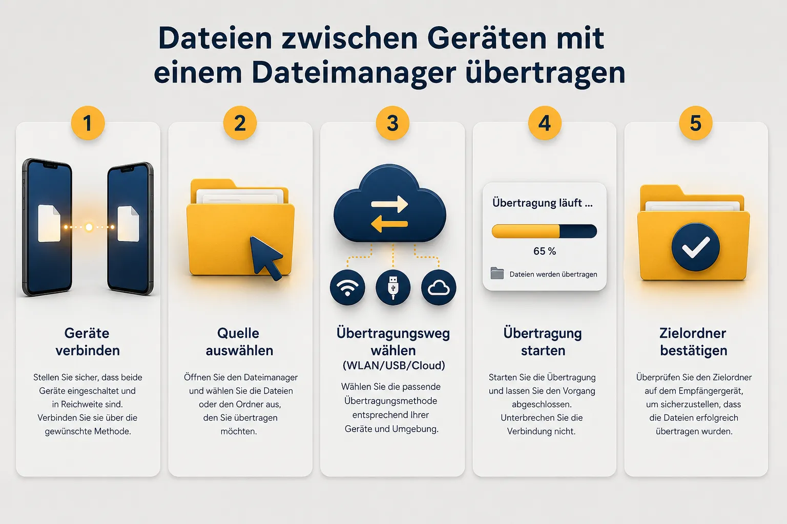 Dateien zwischen Geräten übertragen mit einer Dateimanager-App
