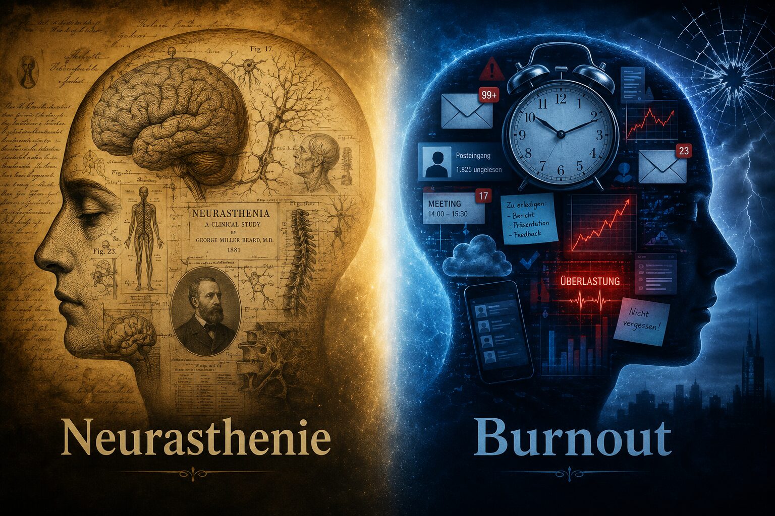 Der Unterschied zwischen Neurasthenie und Burnout im direkten Vergleich