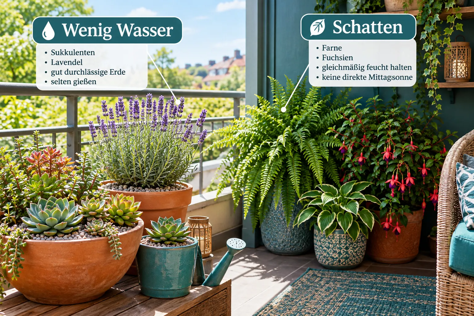 Die besten Balkonpflanzen für kleine Räume und Töpfe