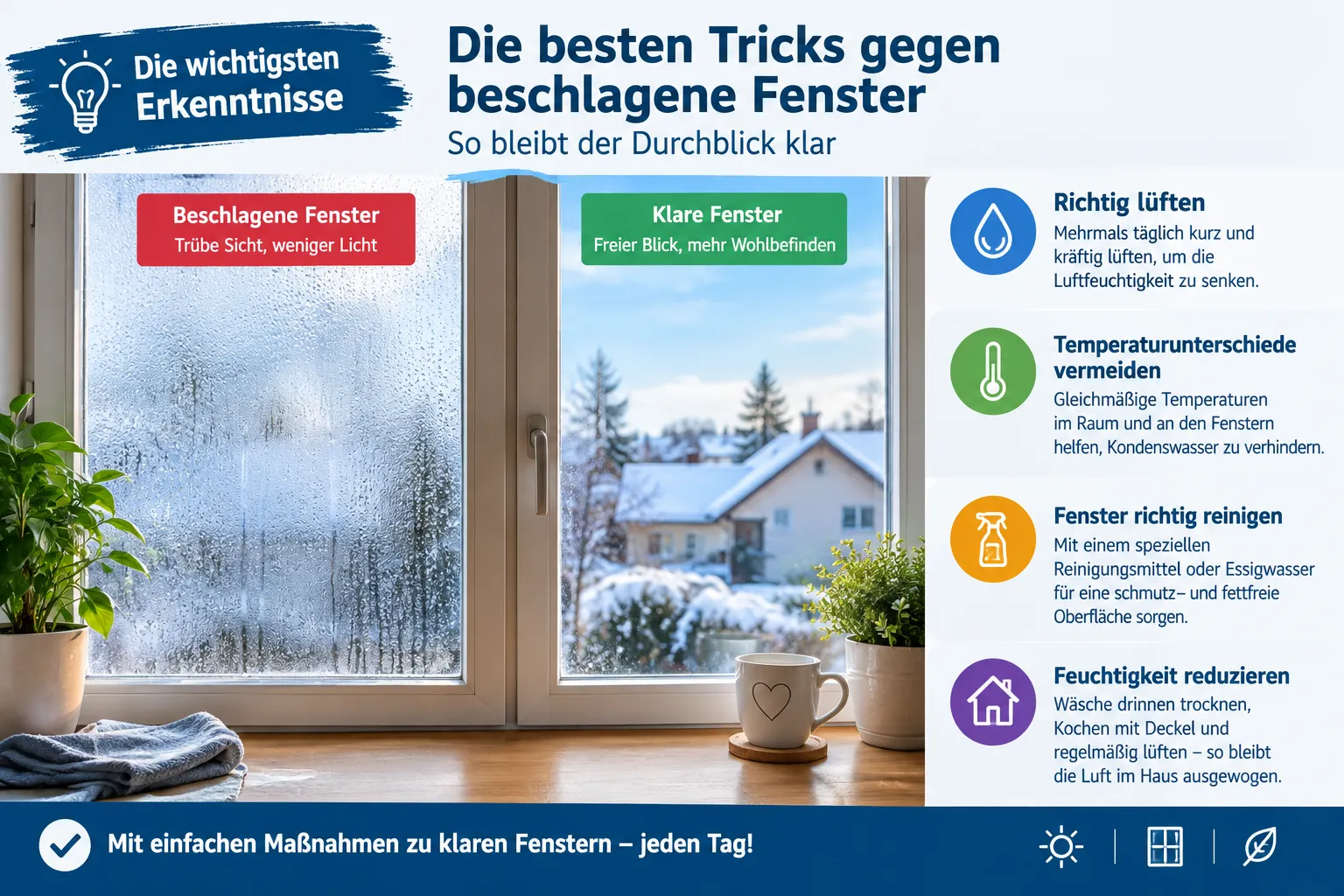 Die besten Tricks gegen beschlagene Fenster 2 Die besten Tricks gegen beschlagene Fenster: dauerhaft verhindern