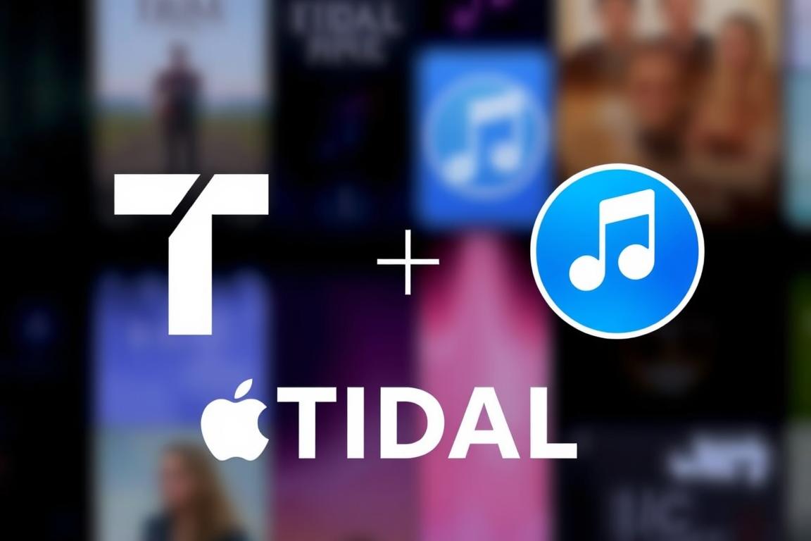 Ein Bild, das die Logos von TIDAL und Apple Music zeigt