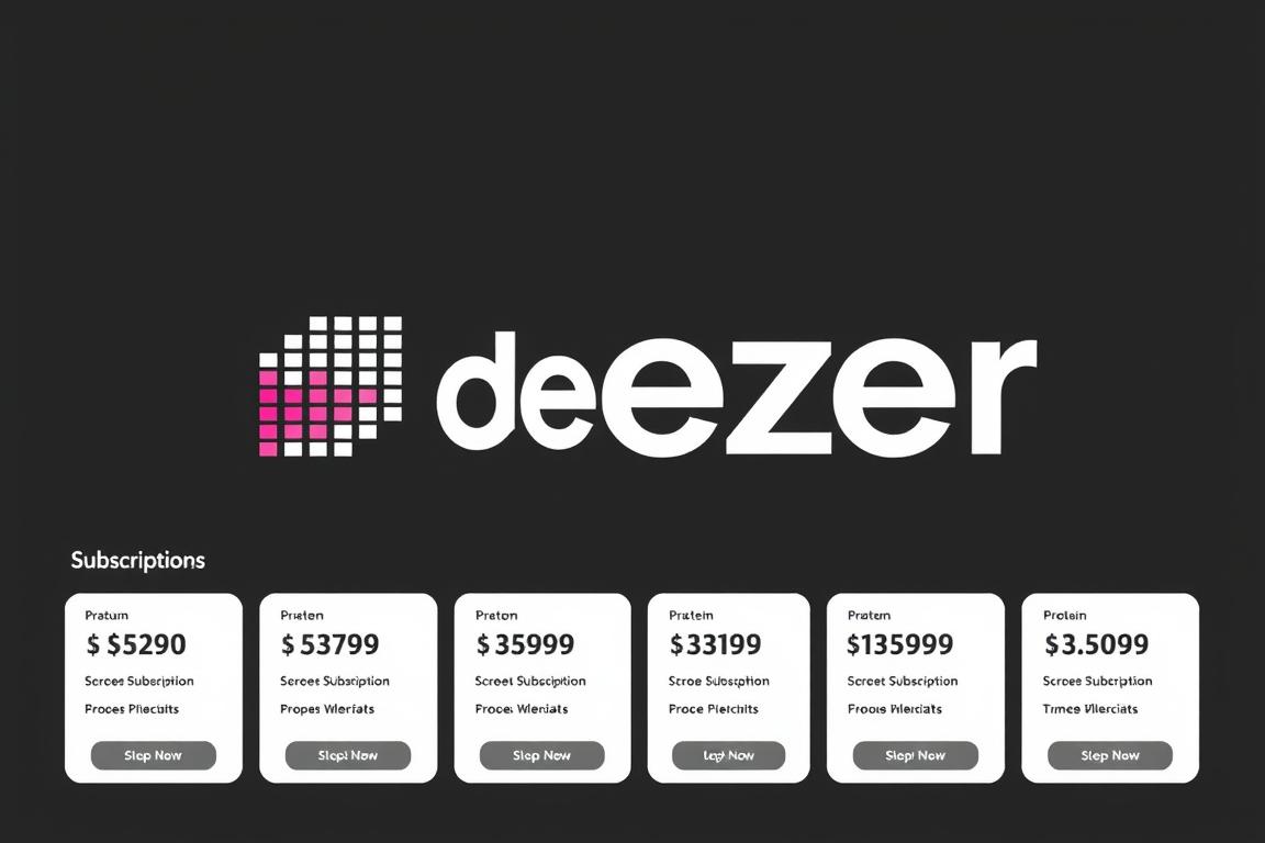 Ein Bild von Deezer-Logo mit verschiedenen Tarifen Ein Bild von Deezer-Logo mit verschiedenen Tarifen
