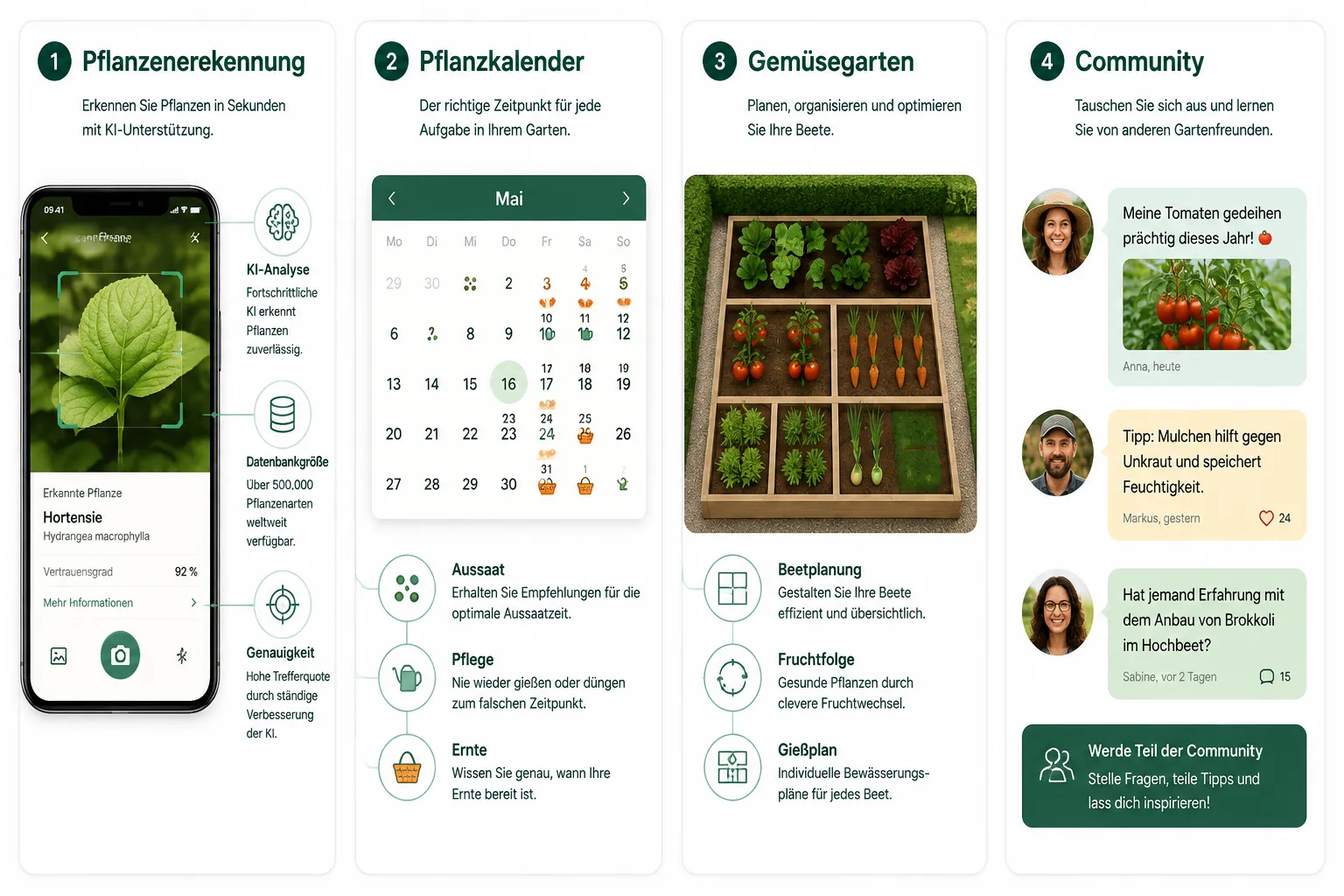 Garten-App für Gemüseanbau