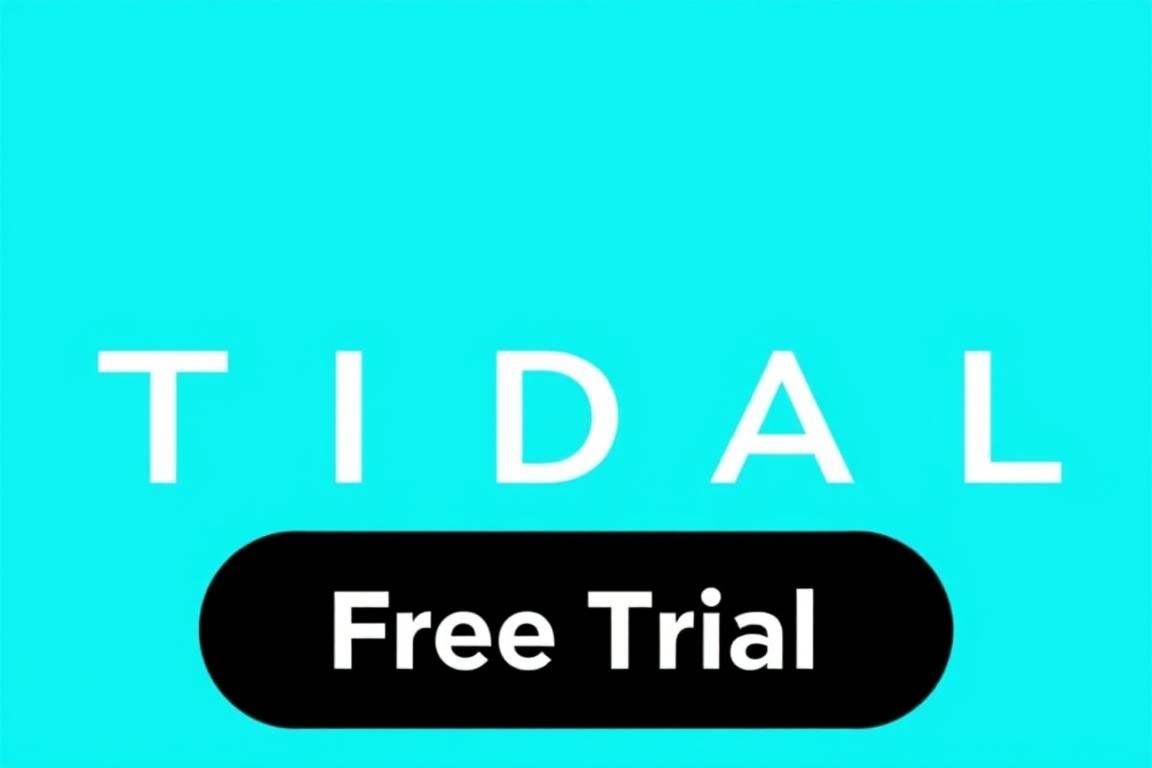 Image: TIDAL-Logo mit einem "Kostenlos testen"-Button