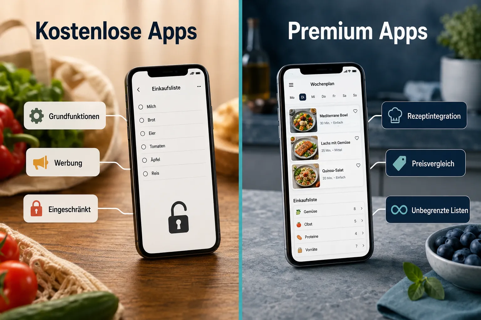 Kostenlose vs. kostenpflichtige Einkaufslisten-Apps: Was ist besser?