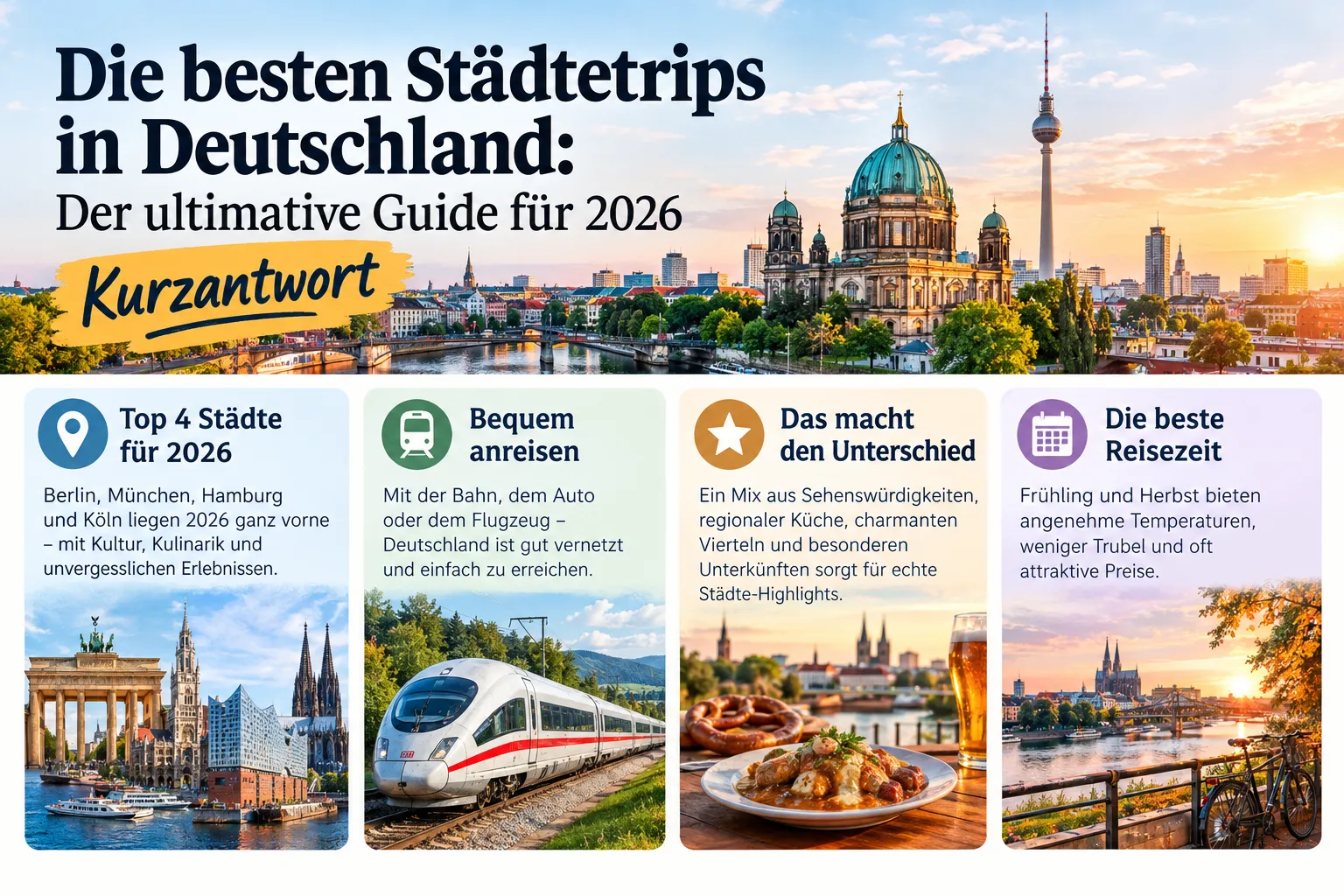 Die besten Städtetrips in Deutschland 1 Kurzantwort