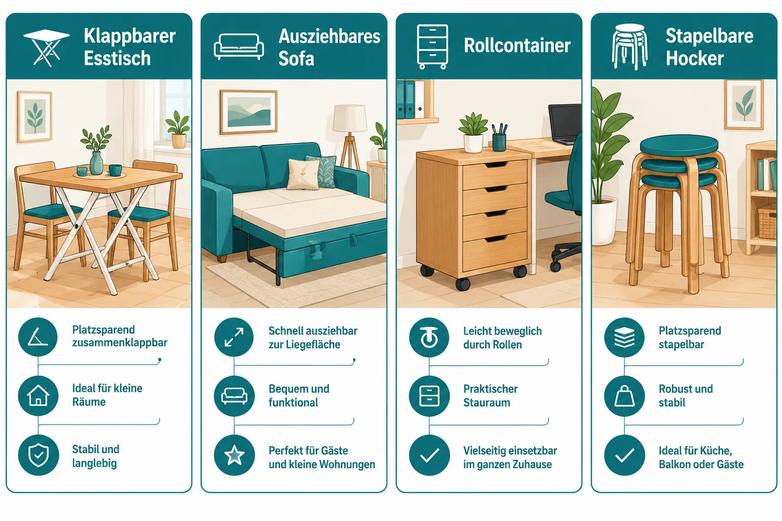 Lagerung und Organisation in der kleinen Wohnung: Wo lagert man Dinge?