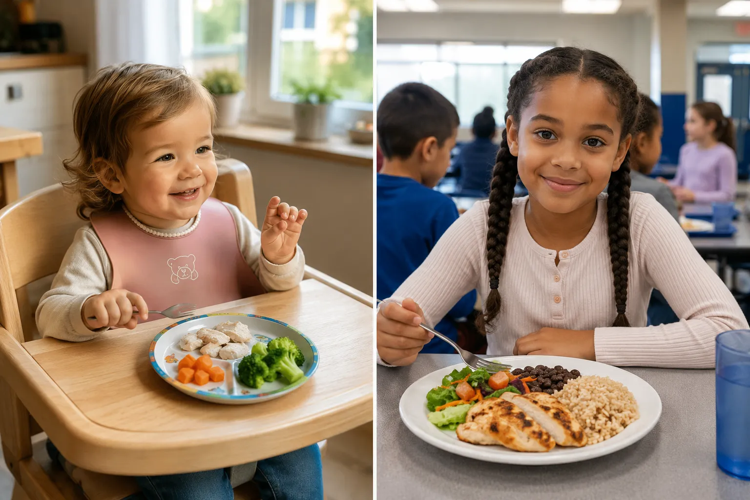 Portionsgrößen für untergewichtige oder übergewichtige Kinder