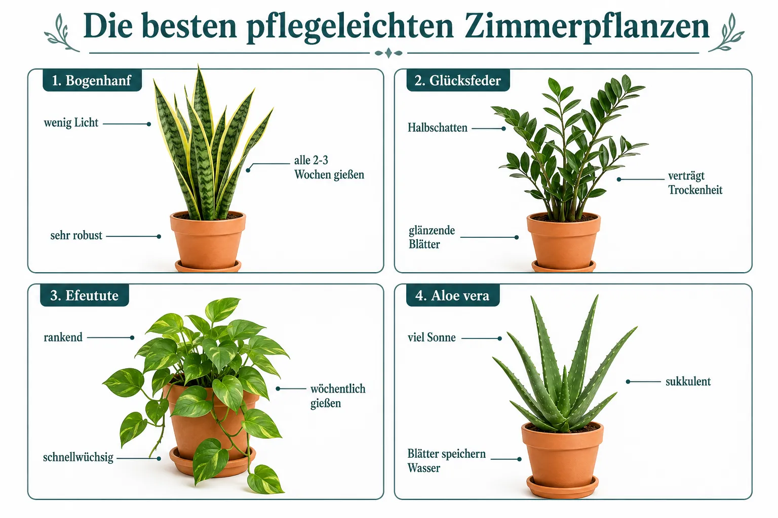 Die besten pflegeleichten Zimmerpflanzen 2 Sansevieria vs. Pothos: Welche ist pflegeleichter?