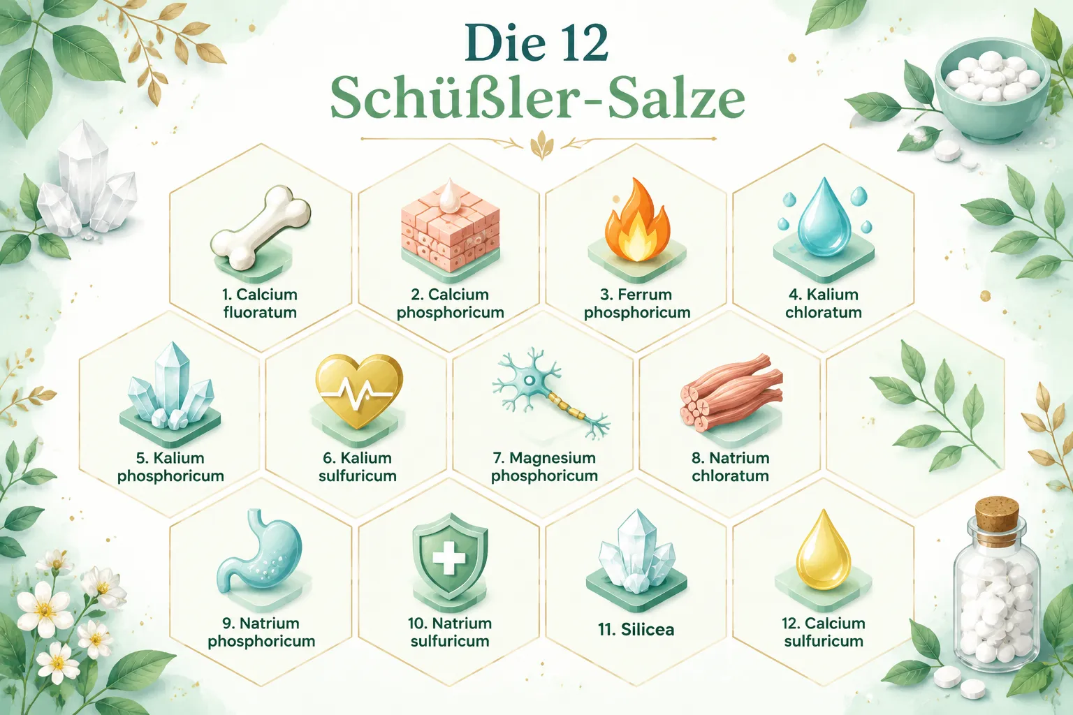 Schüßler-Salze Übersicht: Alle 12 Salze auf einen Blick