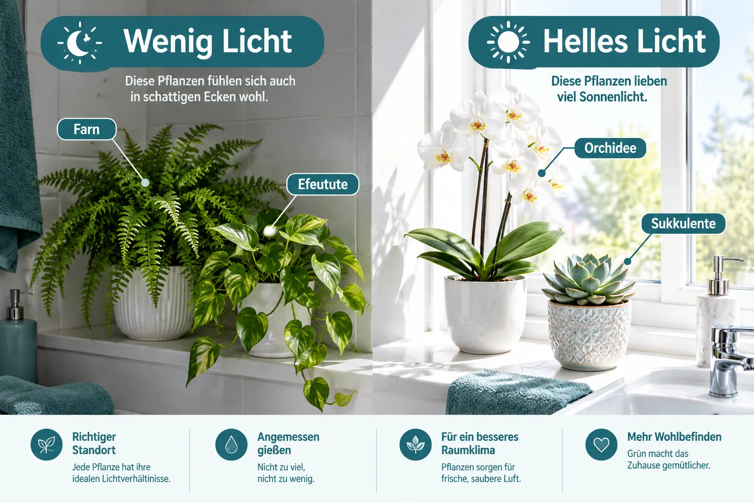 Sind Farne gut für Badezimmer