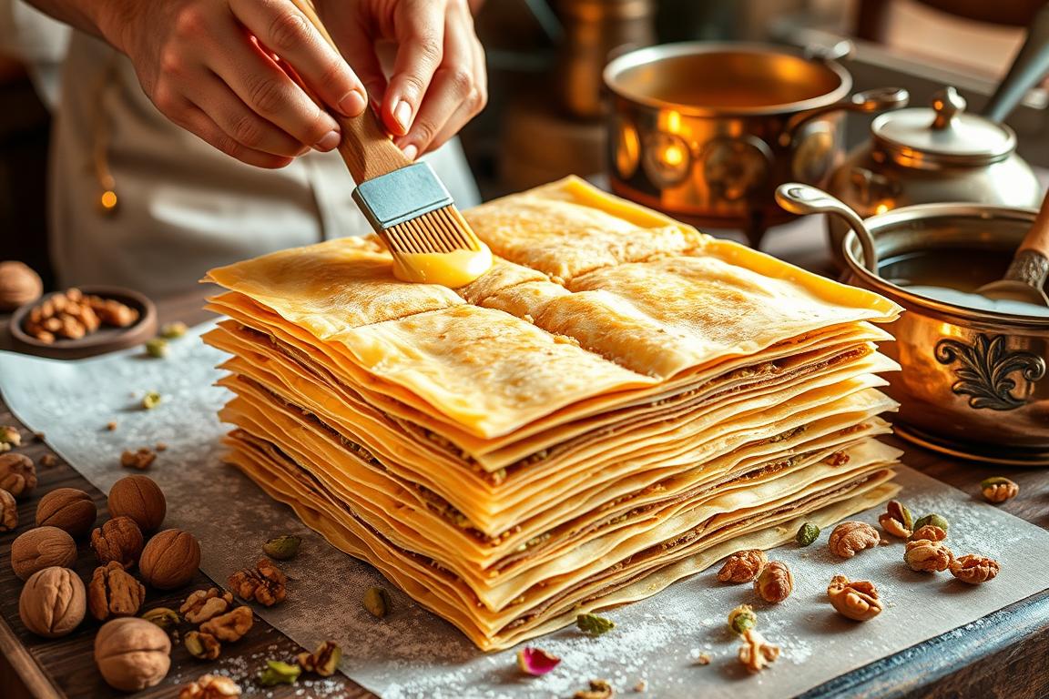 Traditionelle Herstellung von Baklava