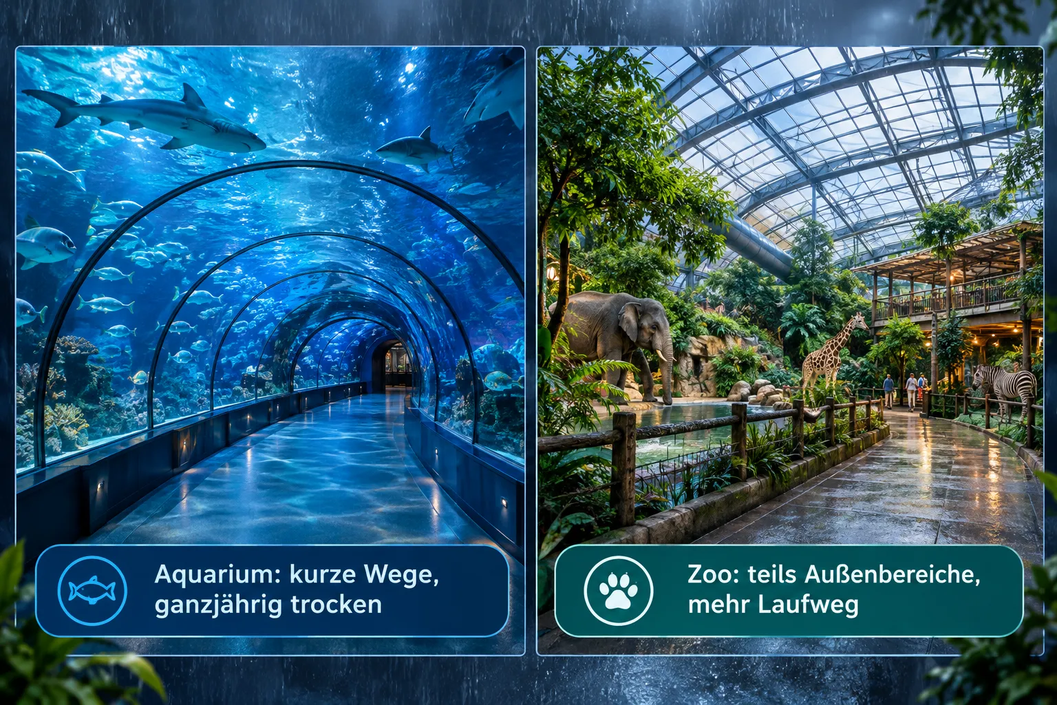 Die besten Ausflugsziele bei Regen 2 Unterschied zwischen Aquarium und Zoo bei Regen
