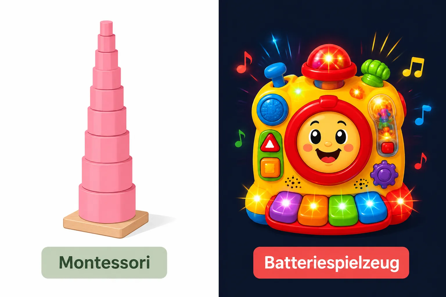 Unterschied zwischen Montessori-Spielzeug und normalem Spielzeug