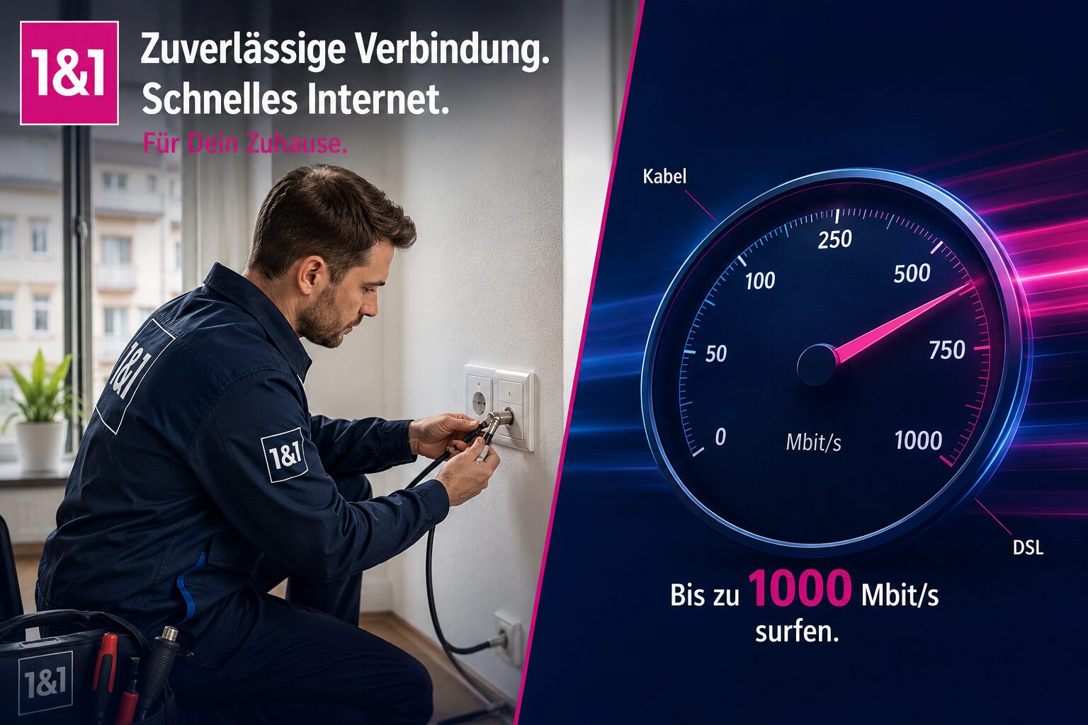 Verfügbarkeit von 1&1 Kabel-Internet prüfen