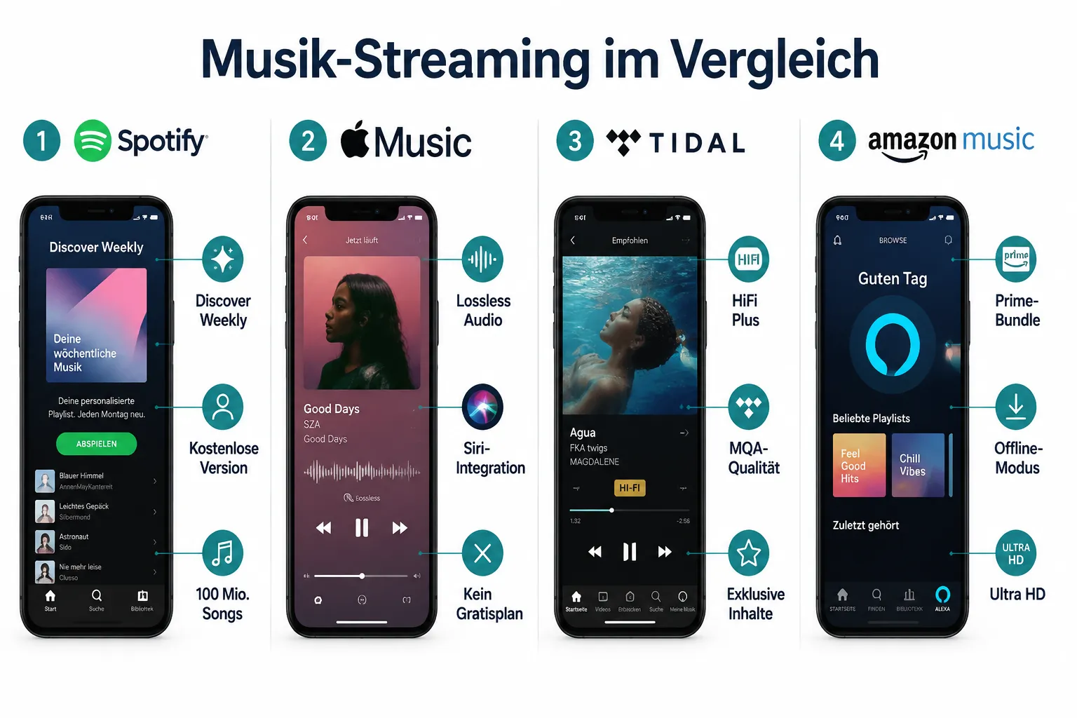 Was ist der Unterschied zwischen Spotify und Apple Music?