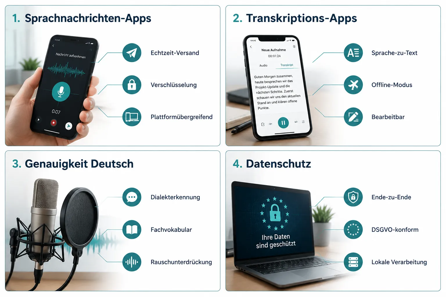 Was ist der Unterschied zwischen Sprachnachrichten-Apps und Transkriptions-Apps