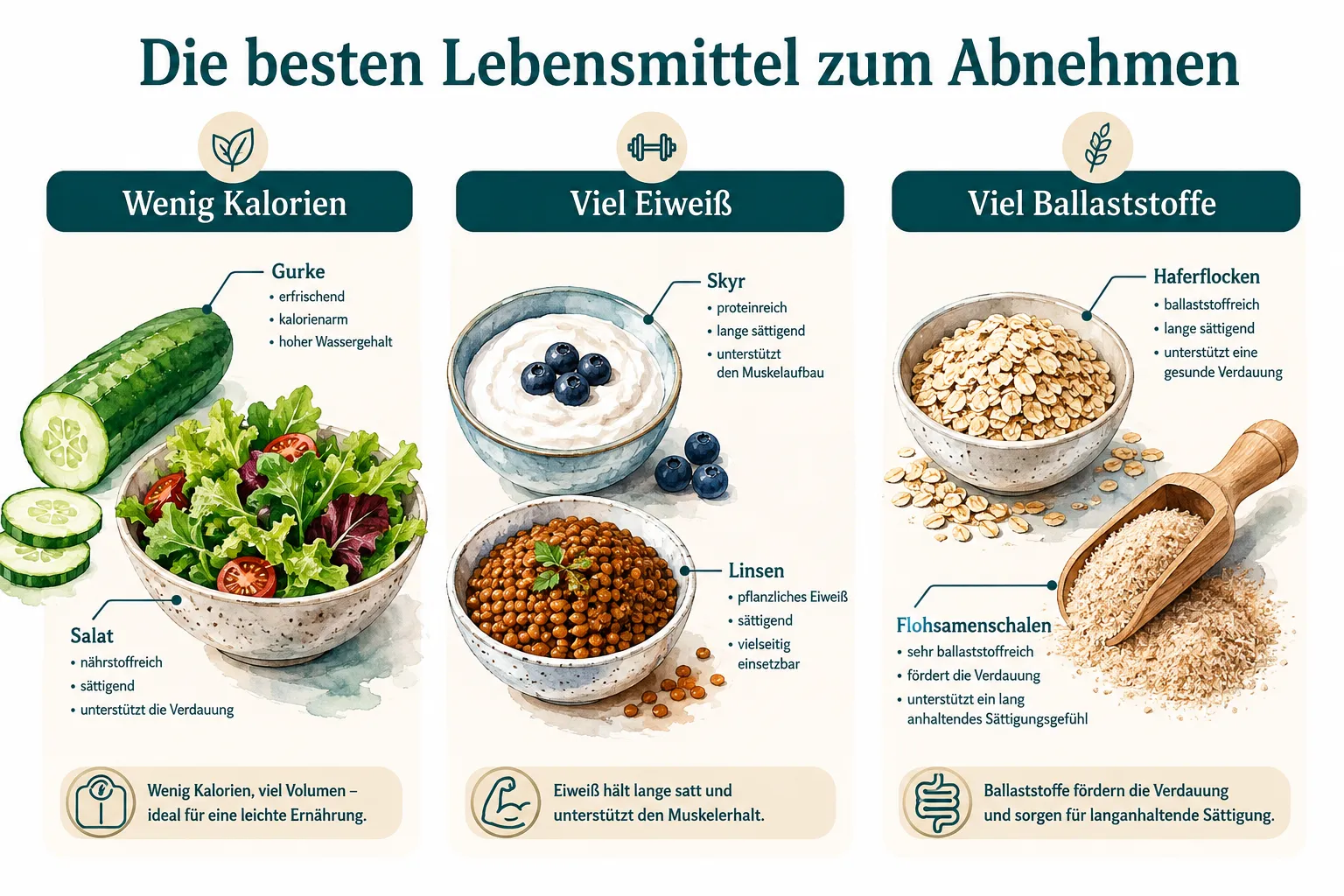 Die besten Lebensmittel zum Abnehmen 1 Was macht Lebensmittel zum Abnehmen geeignet, und warum funktionieren sie?