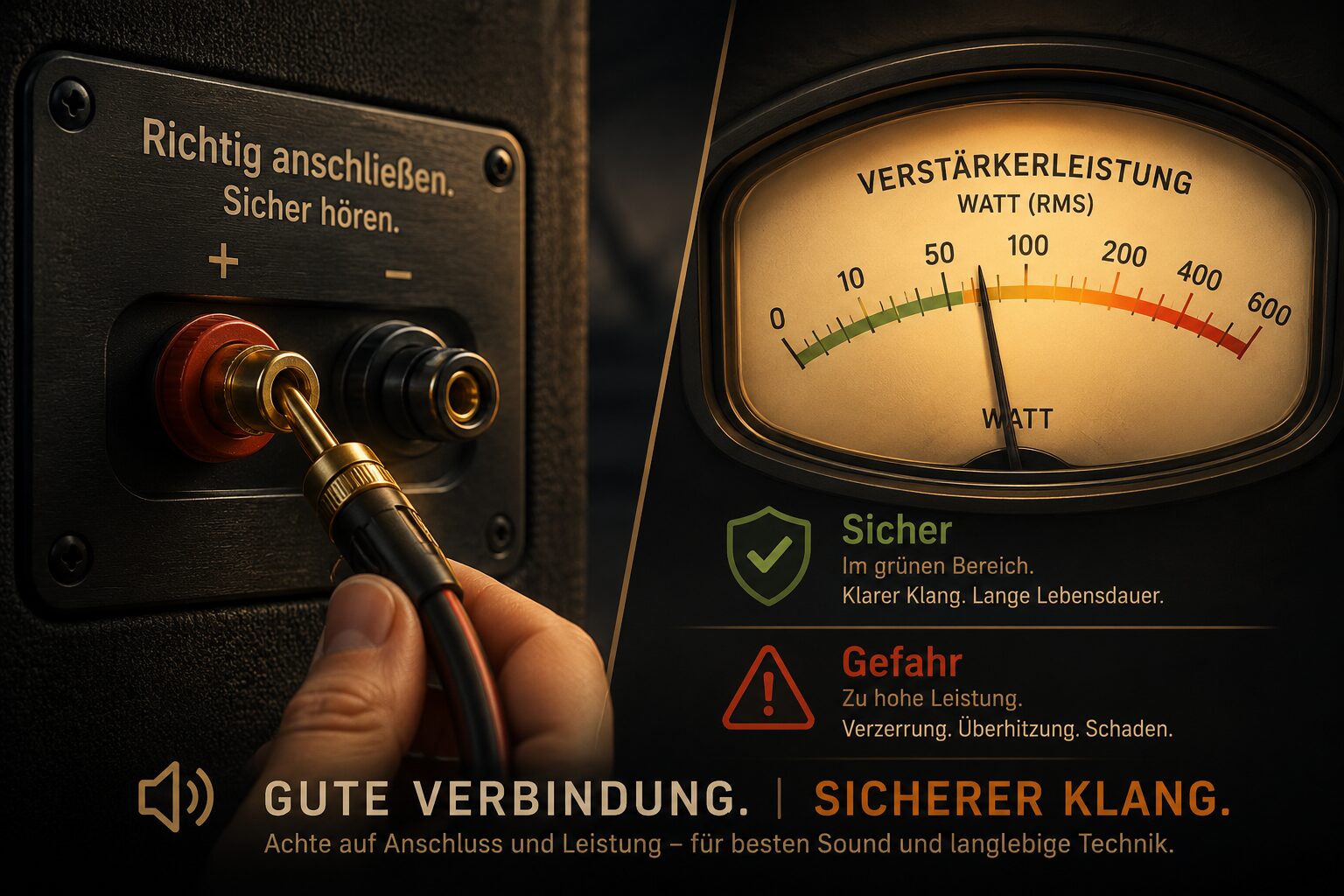 80-Watt-Lautsprecher an 100-Watt-Verstärker 1 Was passiert, wenn der Verstärker mehr Watt hat als der Lautsprecher?