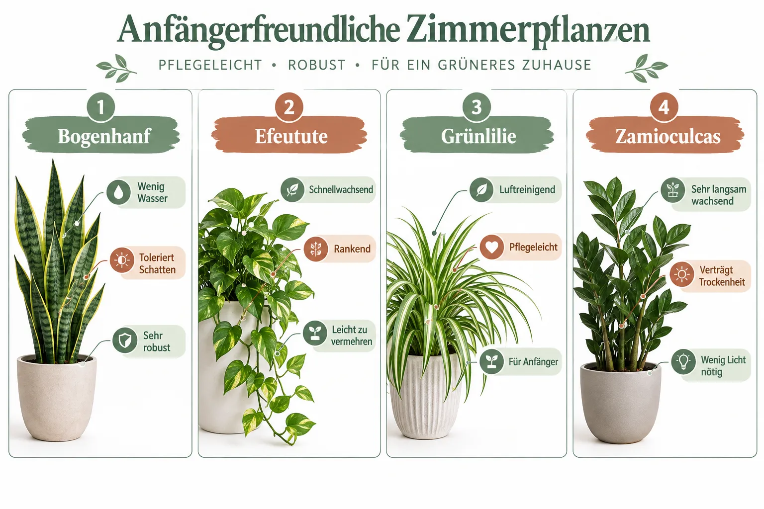 Was sind die besten Zimmerpflanzen für Anfänger?