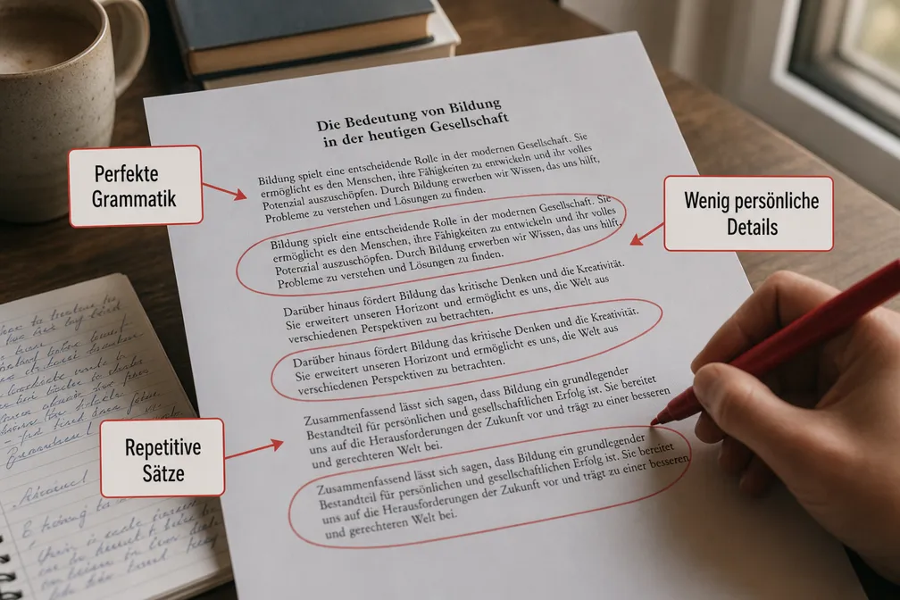 Wie kann ich KI Texte erkennen? Der praktische Guide für 2026 1 Was sind die typischen Anzeichen, dass ein Text von KI geschrieben wurde?