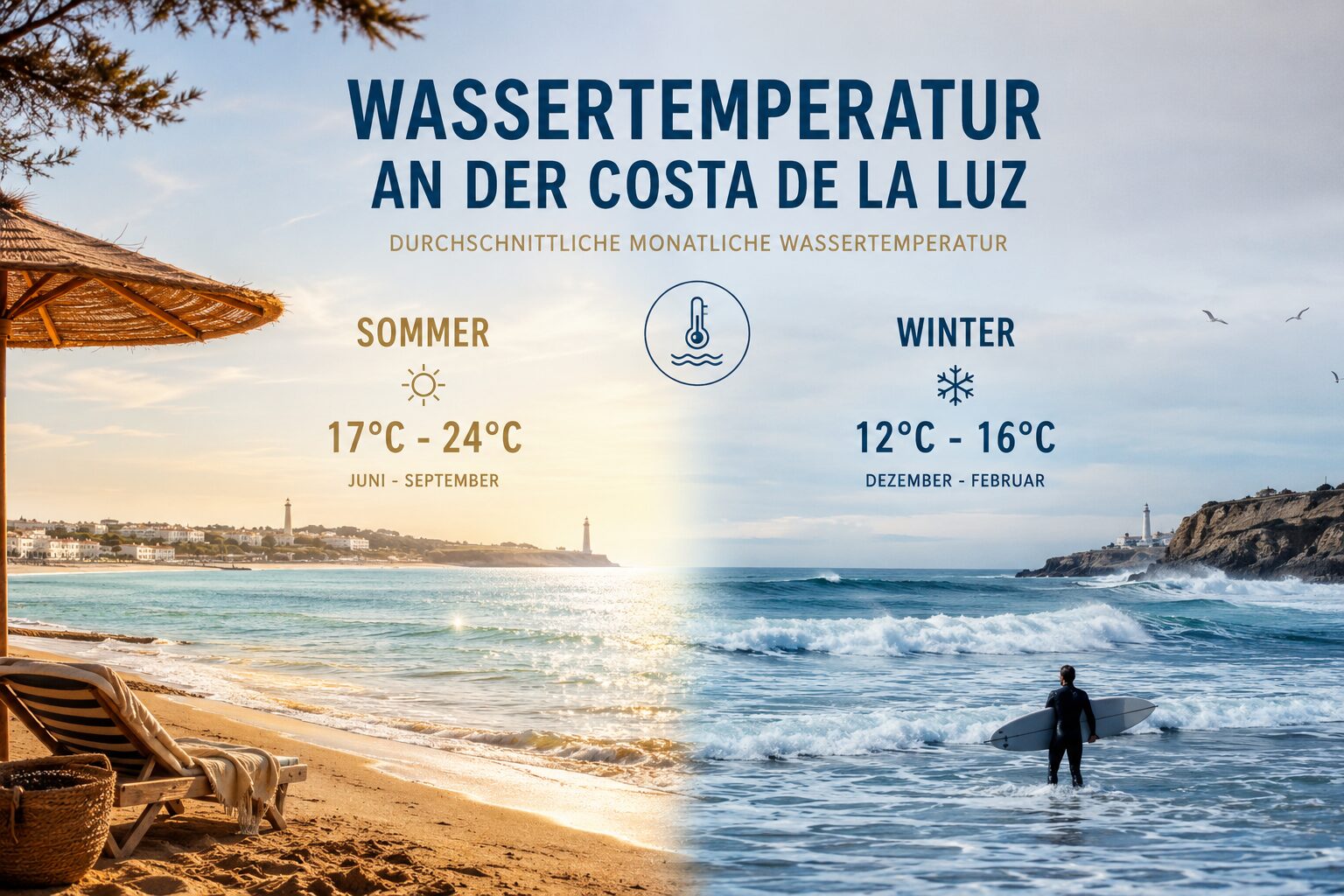Wassertemperatur Costa de la Luz 1 Wassertemperatur Costa de la Luz nach Monat