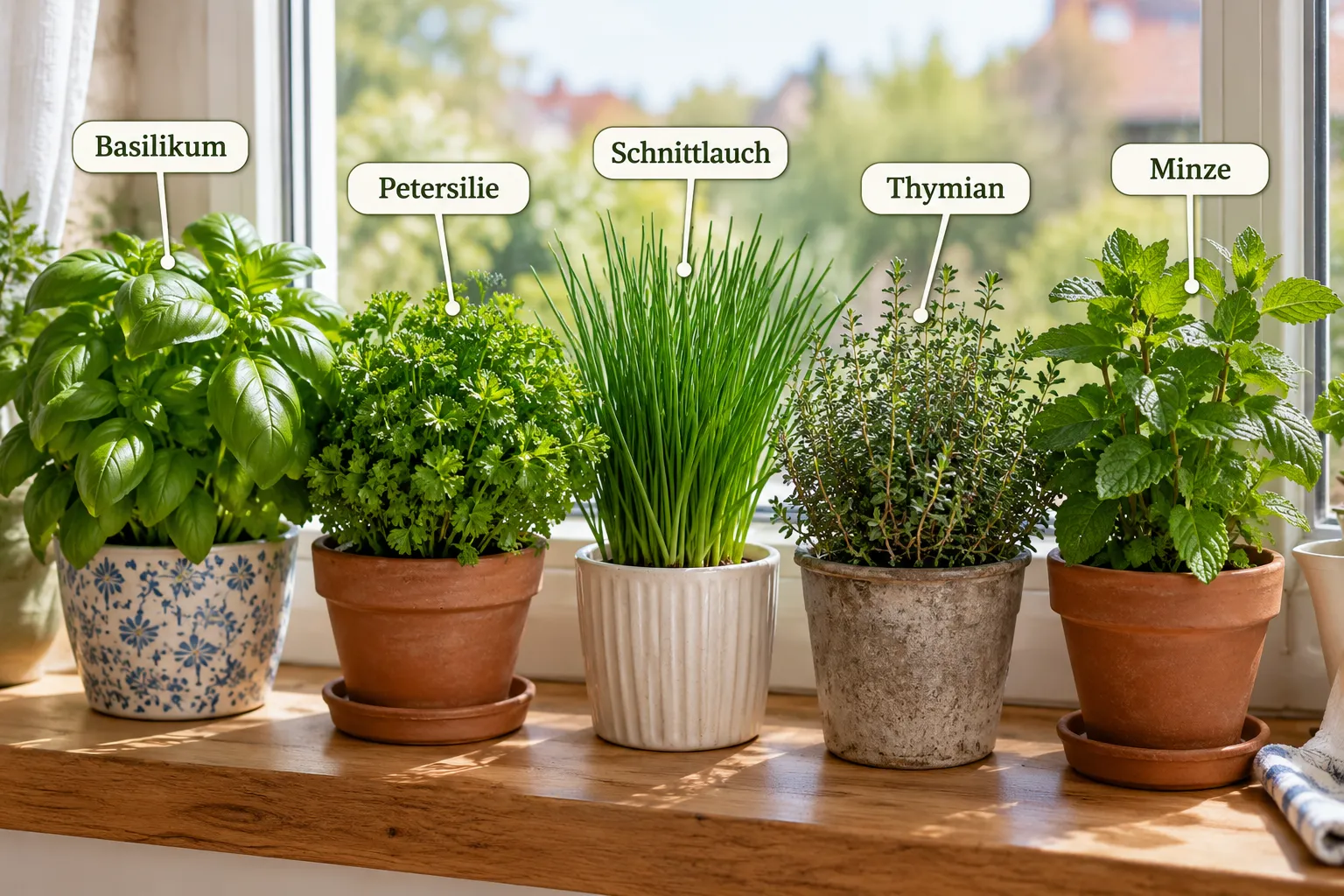 Die besten Kräuter für die Fensterbank 1 Welche Kräuter wachsen am besten auf der Fensterbank