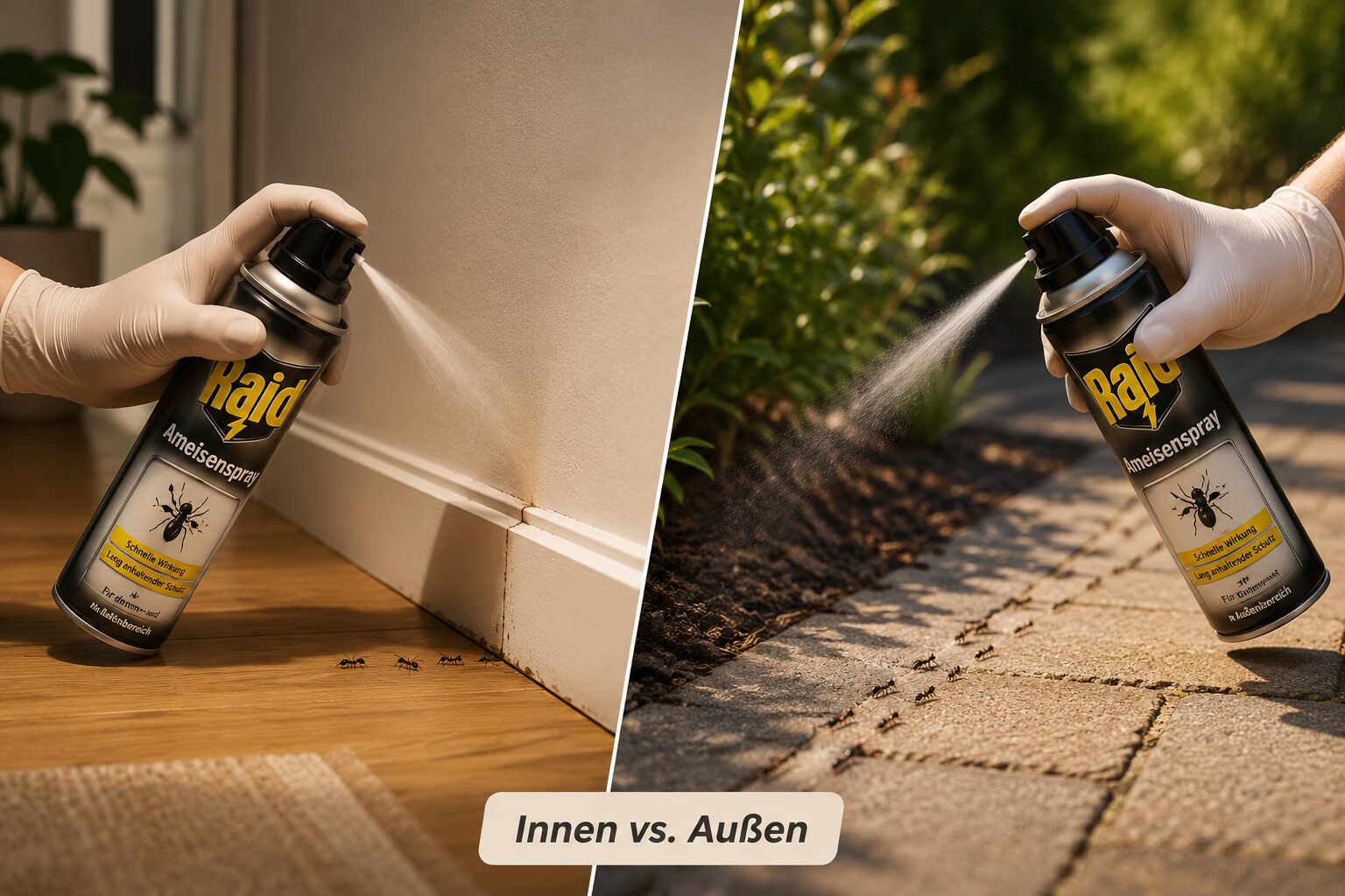 Wie benutzt man Raid Ameisenspray richtig?