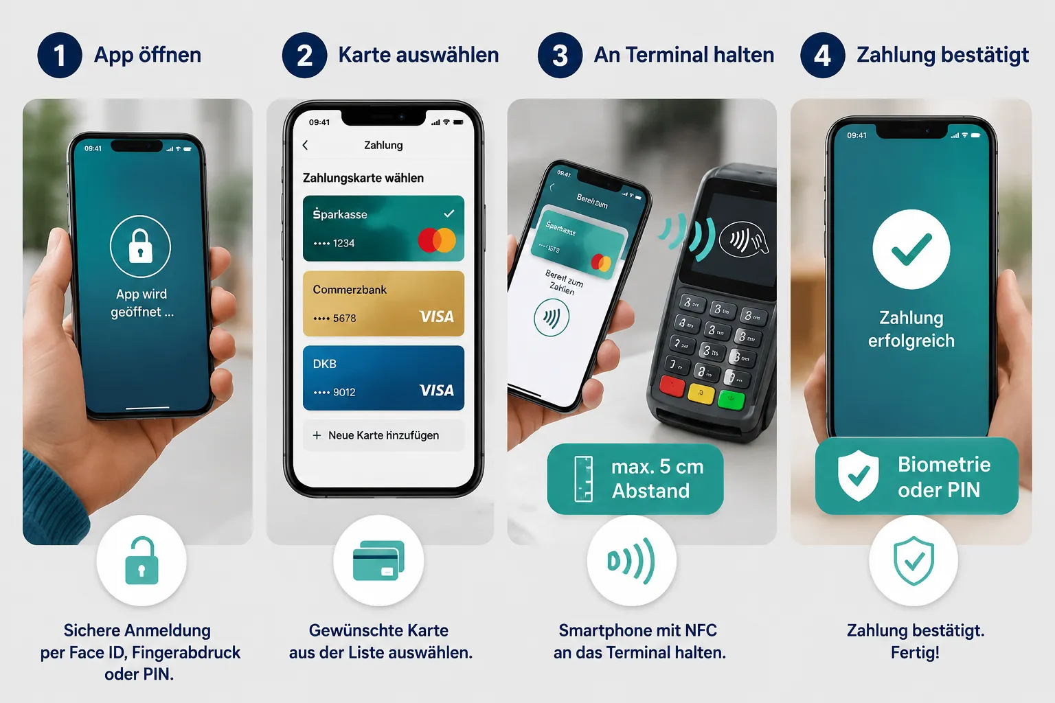 Wie funktioniert kontaktloses Bezahlen mit dem Handy?