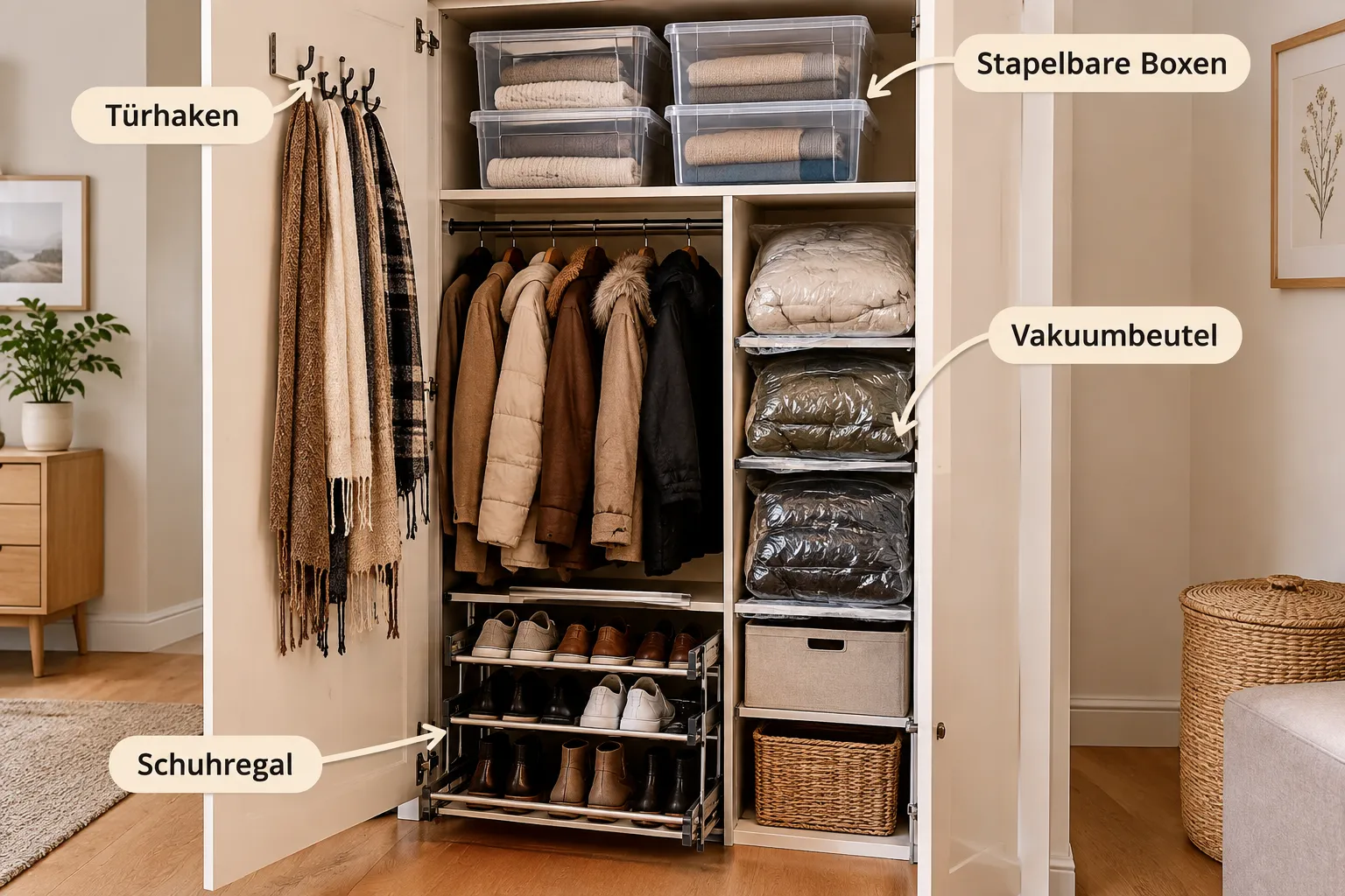 Die besten Ideen für Ordnung im Kleiderschrank 2 Wie organisiere ich einen kleinen Kleiderschrank mit wenig Platz?