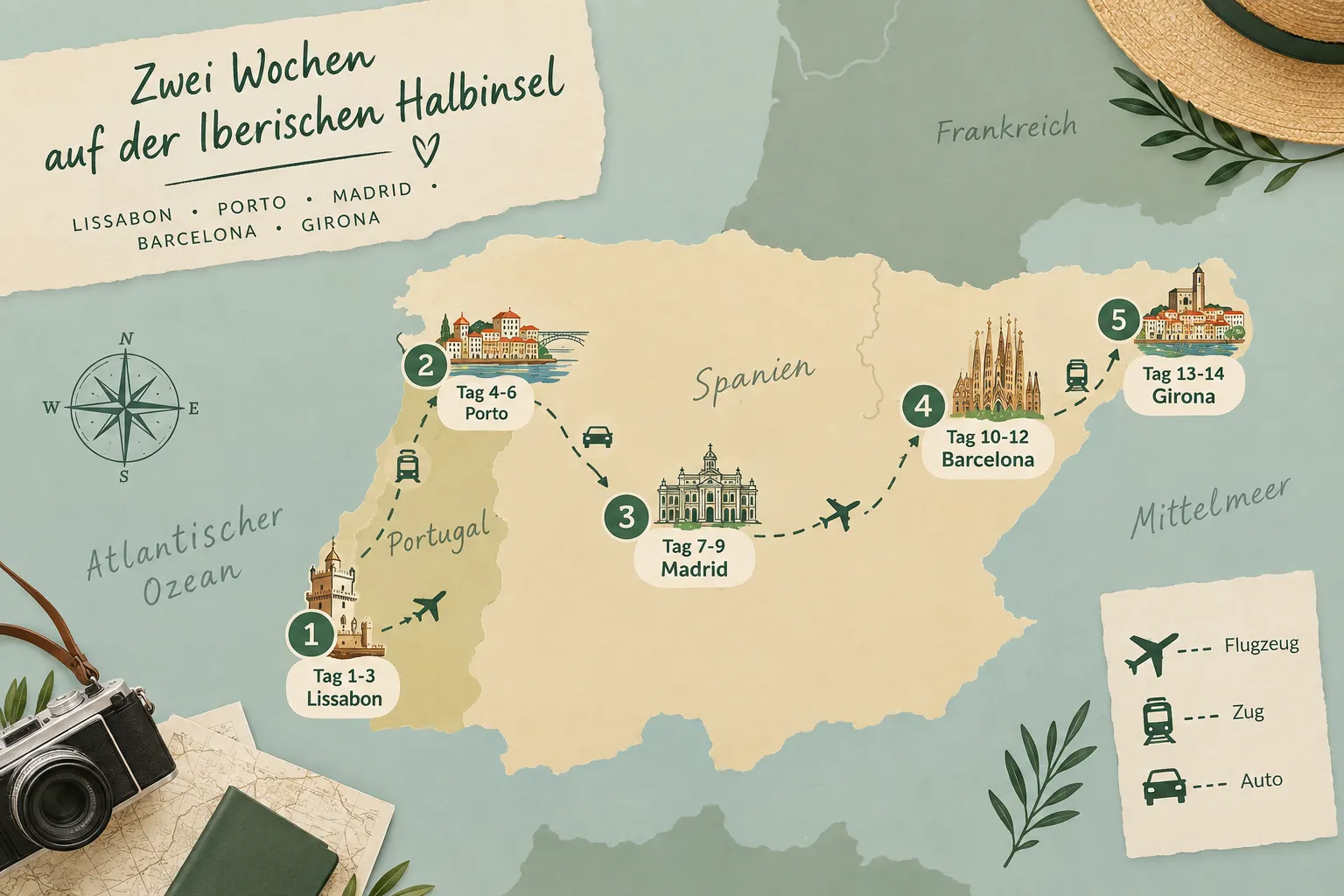 Die besten Reiseziele in Europa 2 Wie sieht die beste Europa-Route für zwei Wochen aus?