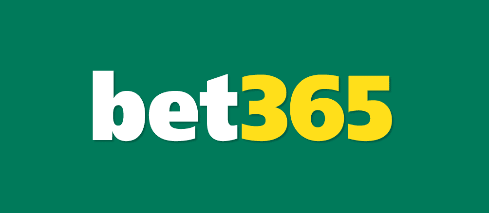 Das Bild zeigt das Logo von bet365 in weißer und gelber Schrift auf grünem Hintergrund.