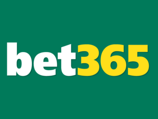 Das Bild zeigt das Logo von bet365 in weißer und gelber Schrift auf grünem Hintergrund.