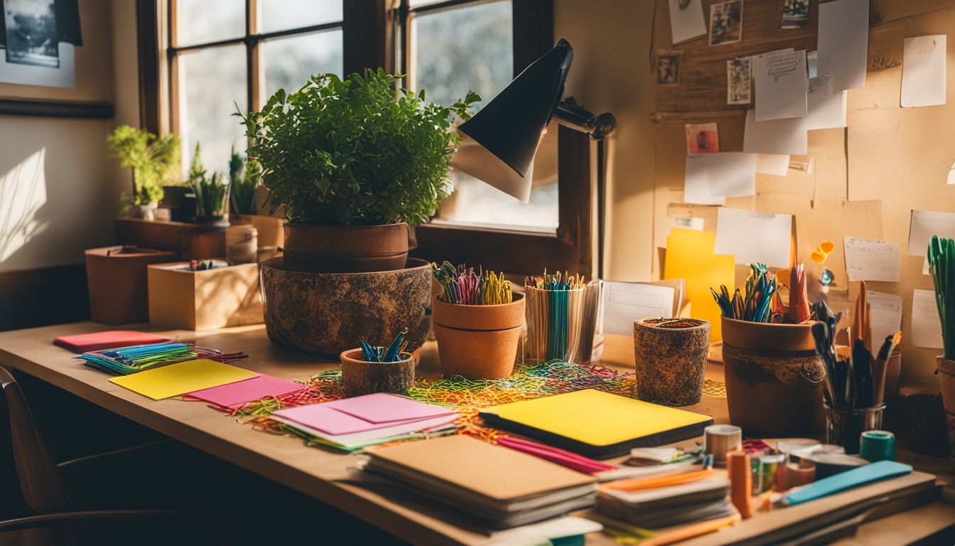 diy deko ideen schreibtisch