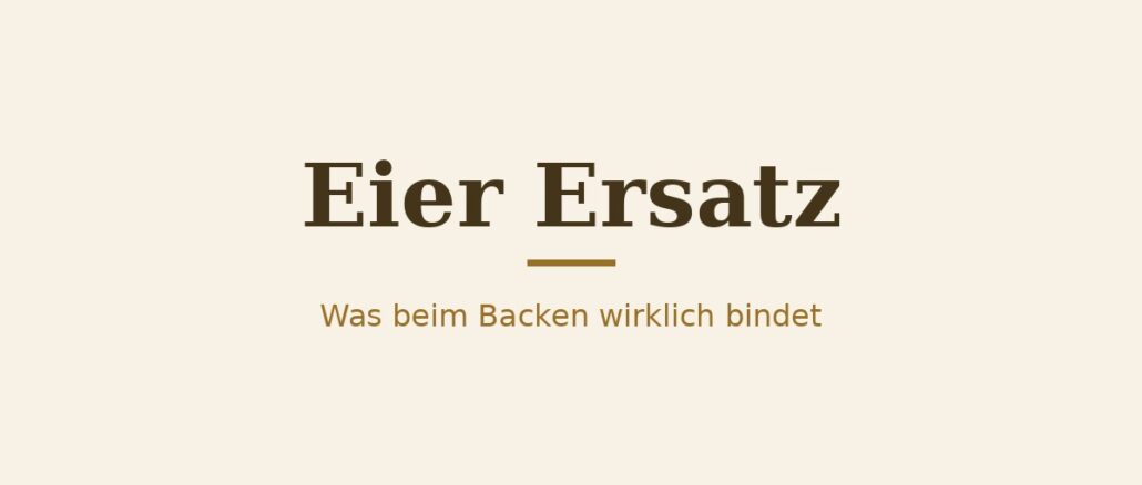 Eier Ersatz – Titelbild Eier Ersatz – Titelbild
