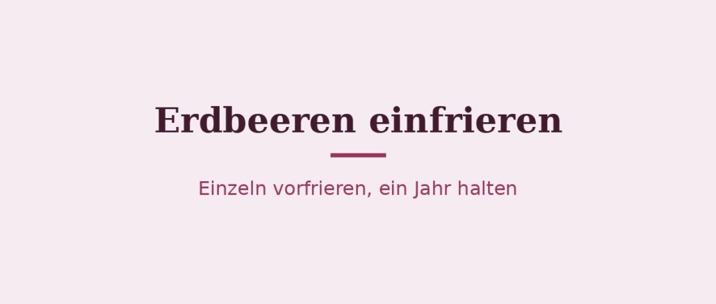 Erdbeeren einfrieren – Titelbild