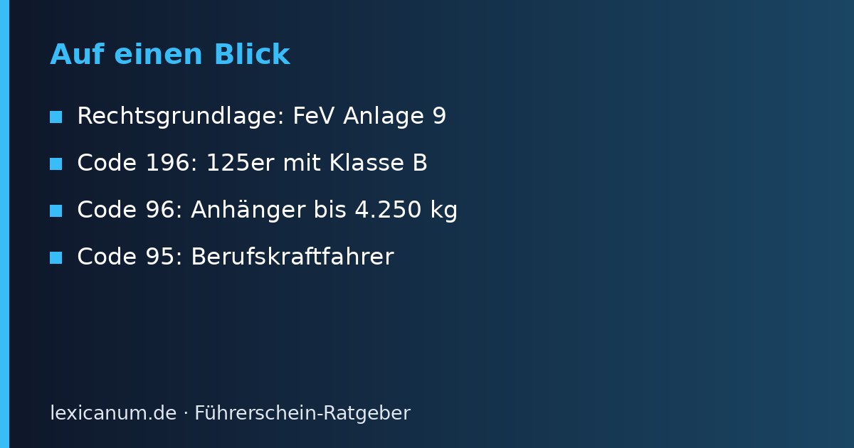 Führerschein-Schlüsselzahlen erklärt – Auf einen Blick