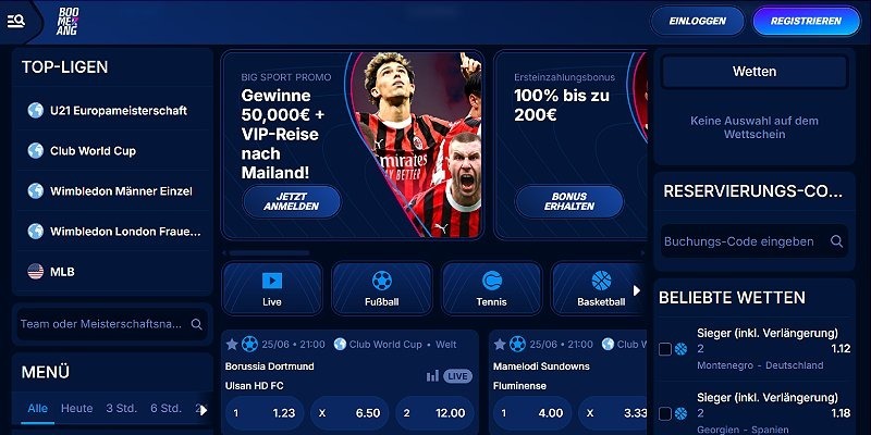 Boomerang.bet — Top für Live-Wetten