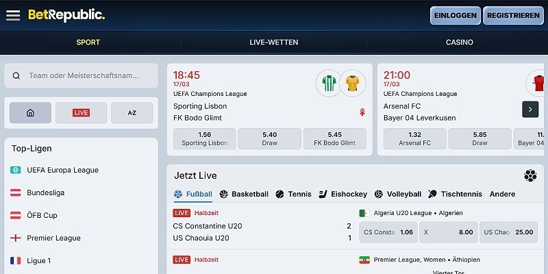 BetRepublic — Ideal für Fußball-Tipper