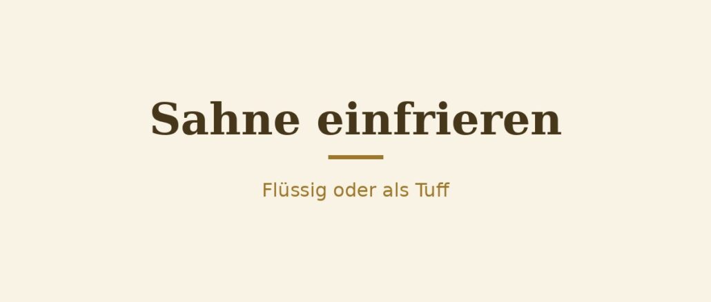 Sahne einfrieren – Titelbild