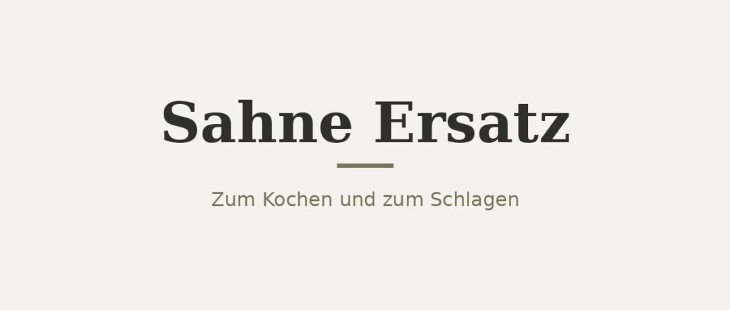 Sahne Ersatz – Titelbild Sahne Ersatz – Titelbild