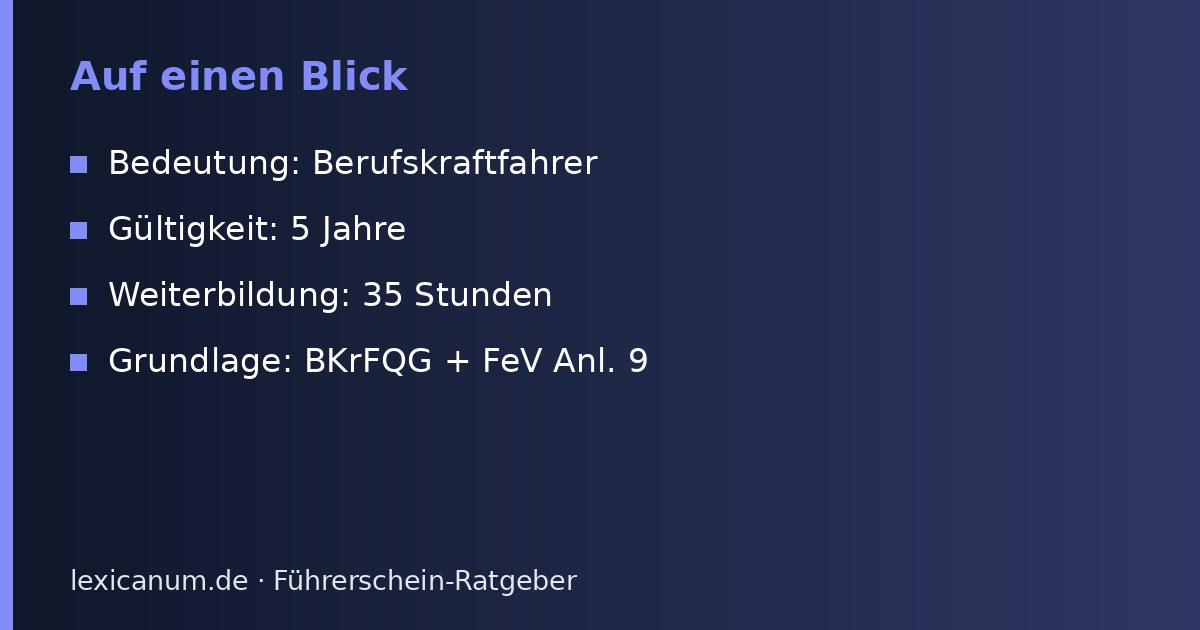 Schlüsselzahl 95: Bedeutung für Berufskraftfahrer 1 Schlüsselzahl 95 erklärt – Auf einen Blick