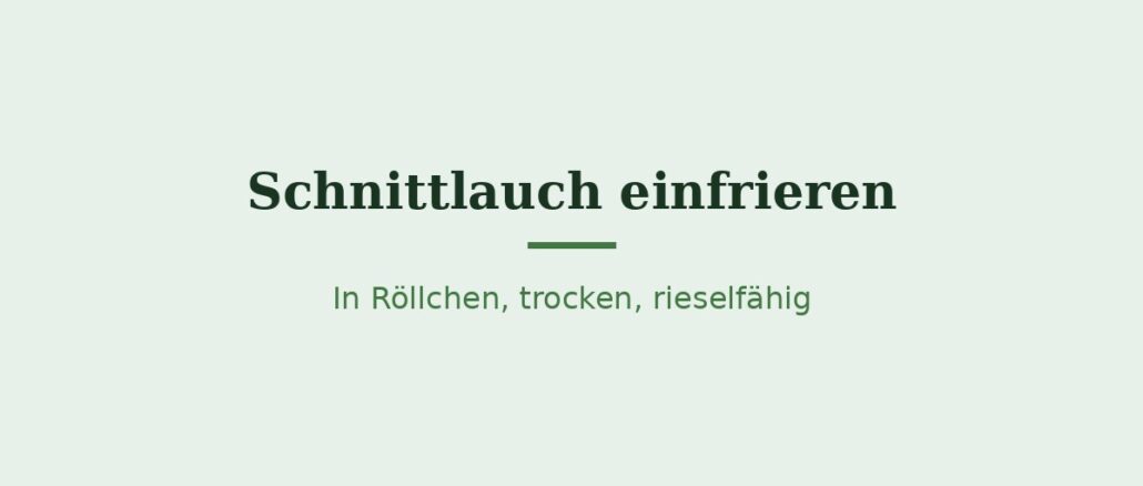 Schnittlauch einfrieren – Titelbild
